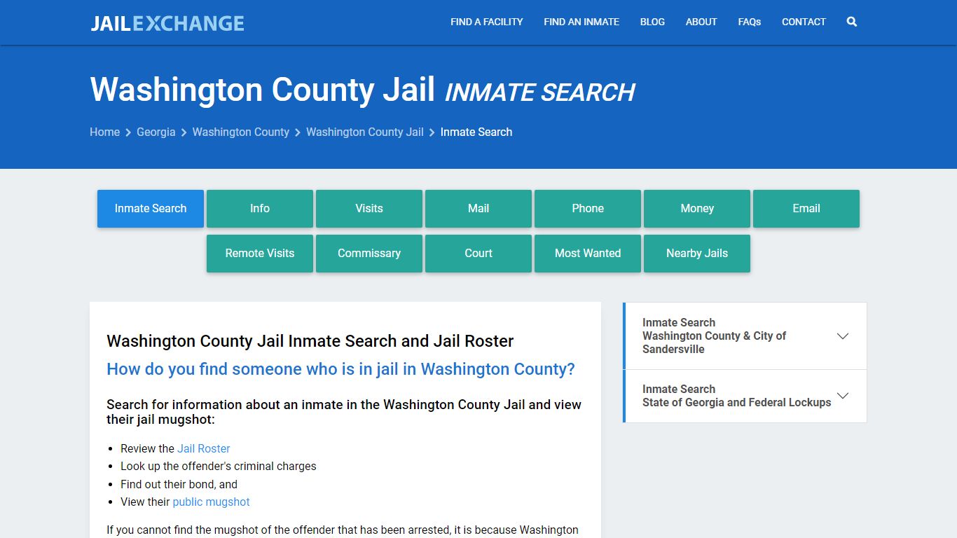 Inmate Search: Roster & Mugshots - Washington County Jail, GA